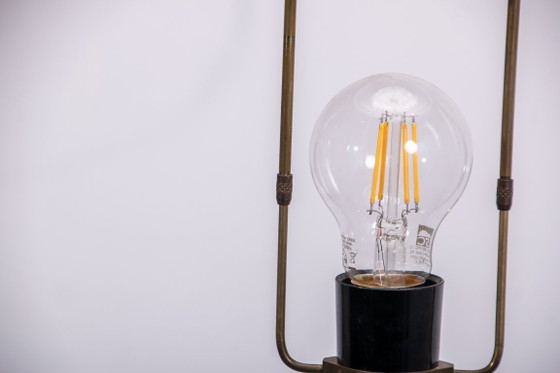 Image 1 of Lampadaire danois en teck et laiton, vers 1960