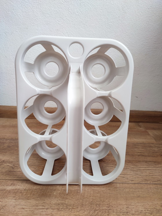 Image 1 of Portabottiglie vintage Curver portabottiglie cestino bianco crema plastica