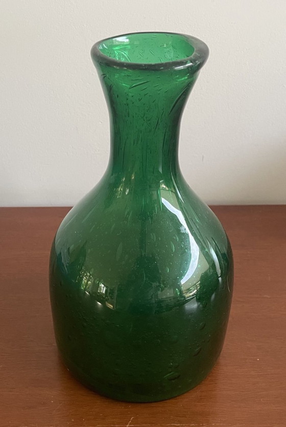 Image 1 of Kristalunie Maastricht - Vase bouteille vert bouteille de la série Antiqua, conçu par Max Verboeket