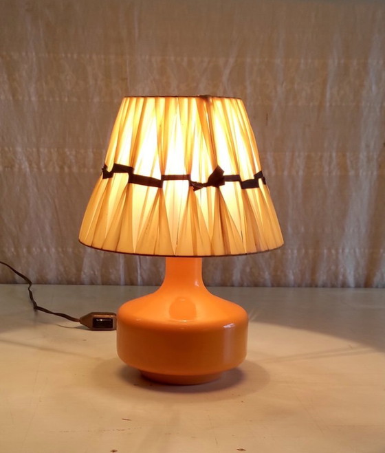 Image 1 of Lampada da tavolo in ceramica arancione - anni '60/'70