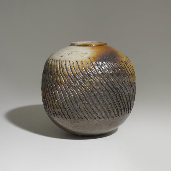 Image 1 of Sculptural vase in glazed ceramic, 1970s