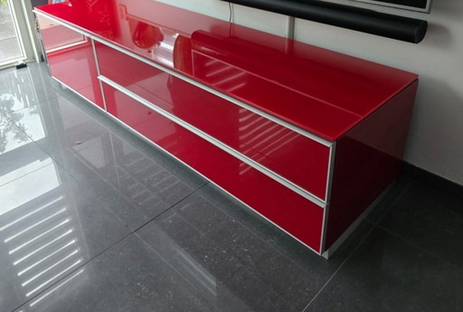 Stylish TV cabinet Catena - Deep red, robust & like new