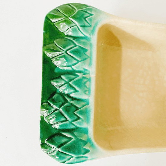 Image 1 of Vintage Bretonse majolica aspergeschaal BCI ovenschaal
