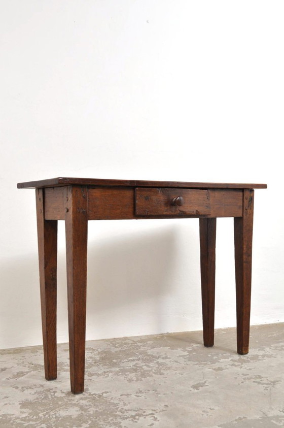 Image 1 of Antique oak side table, 1870s