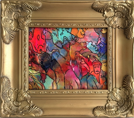 Original Abstract Painting Serg Graff "Butterfly Madness " Surreal Fantasy, COA