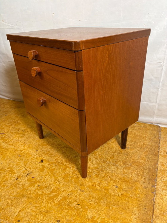 Image 1 of Pair of Vintage Stag Teak Bedside Cabinets – Mid-Century Modern (1960s–1970s)  A stunning pair of Mid-Century Modern teak bedsid