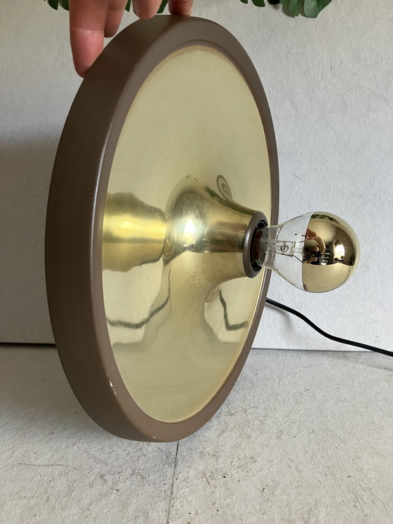 Image 1 of Vintage space age disc saucer wall lamp 1960s