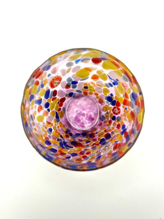 Image 1 of Set di 6 bicchieri in vetro soffiato veneziano con murrine Effetre Murano fuse nel vetro, hand made in italy.