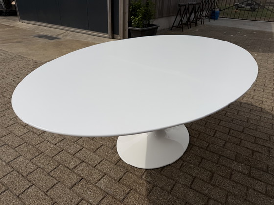 Image 1 of Original Knoll Tulip ovalado de 198x121cm en laminado blanco Eero Saarinen ¡NUEVO en su caja!