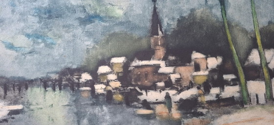 Image 1 of Albert Saverys Skater on the Leie Lithograph