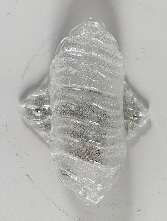 Image 1 of Mid-century frosted glass wall lamps/wall lights, Murano, Germany, 1970s