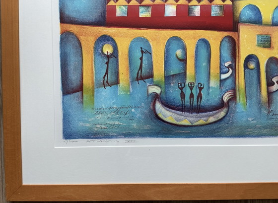 Marianne Aulman - Atlantis XIII, litografia a colori (incorniciata) – Arte, Vetro, Carta (photo 6 of 15)