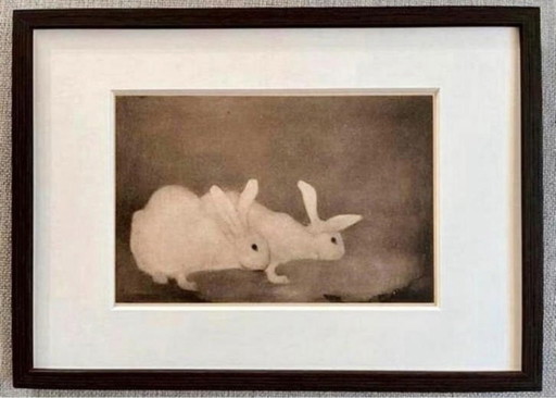 Jan Mankes 1889-1920 / Original Heliogravure 2 Rabbits 1923
