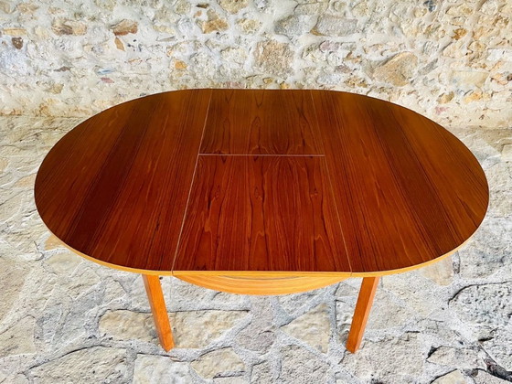 Image 1 of Mid-Century Extendable Teak Dining Table with Butterfly Leaf, By Van Pelt, 1960s