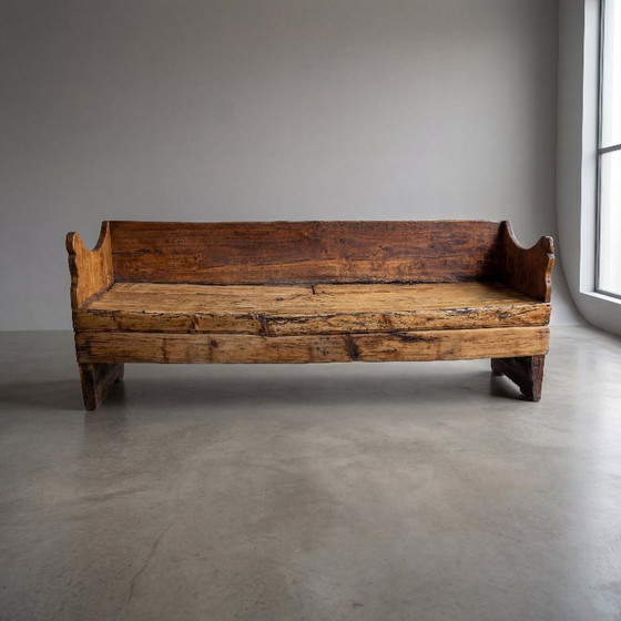 Image 1 of Antiguo banco "Escó catalan" de madera de pino