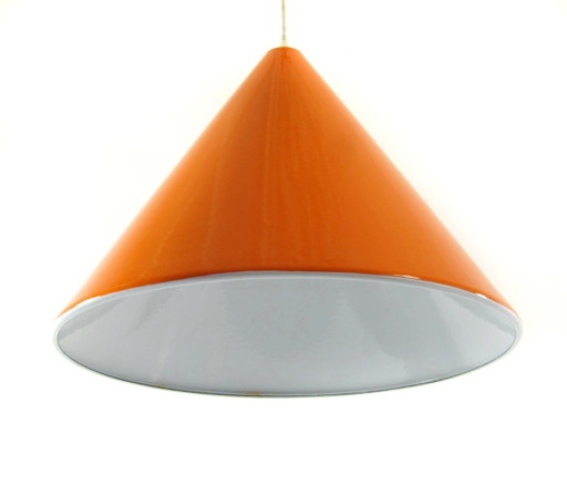 Arne Jacobsen Poulsen orange 1960s billiard lamp