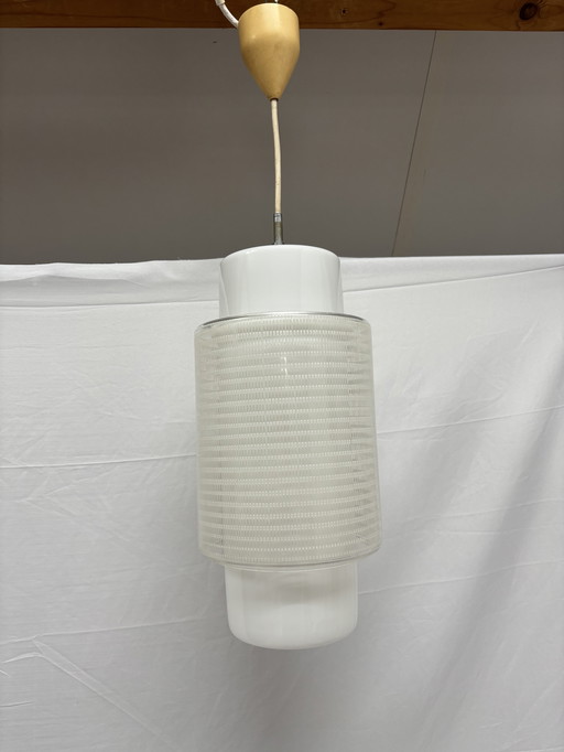 Lampada a sospensione cilindrica vintage, design di Wilhelm Wagenfeld