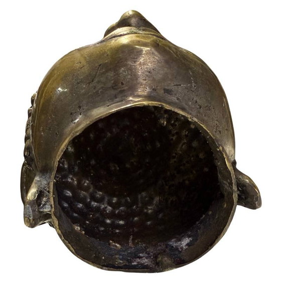 Gilded bronze Buddha head from Burma – Mandalay style – Sculpture (photo 9 of 9)