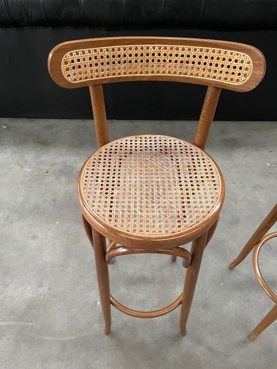 Image 1 of Vintage set van 2 rieten barkrukken