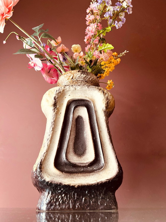Image 1 of Sculptural brutalist ceramic vase West Germany
