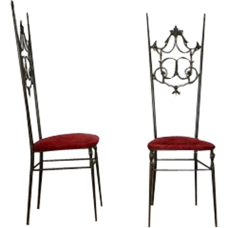 Chiavari Chairs Sedie Ottone Vintage Pair Of Vintage Brass And