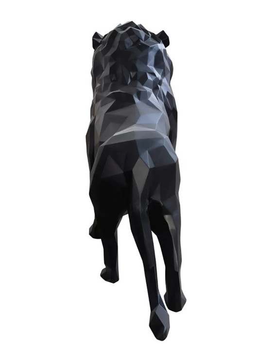 Image 1 of Fiberglas-Skulptur – Löwe – Schwarz