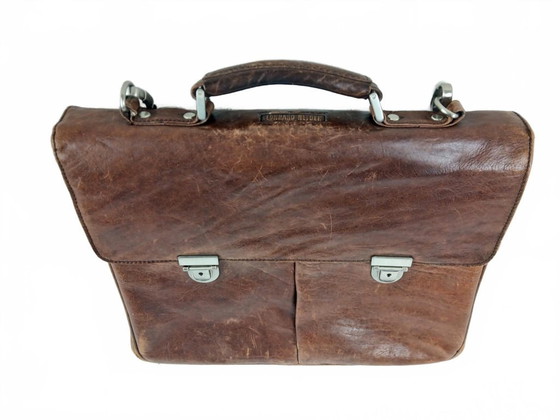 Image 1 of Vintage Leonhard Heyden Leren Brieventas / Laptoptas – Bruin