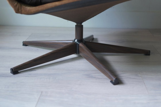 Rare Paire de Fauteuils Lounge Pivotants Georg Thams des Années 70 pour A/S Vejen Polstermøbelfabrik - (photo 9 of 15)