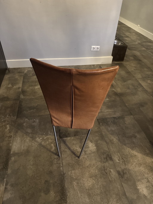 Spica buffalo leather dining chairs.