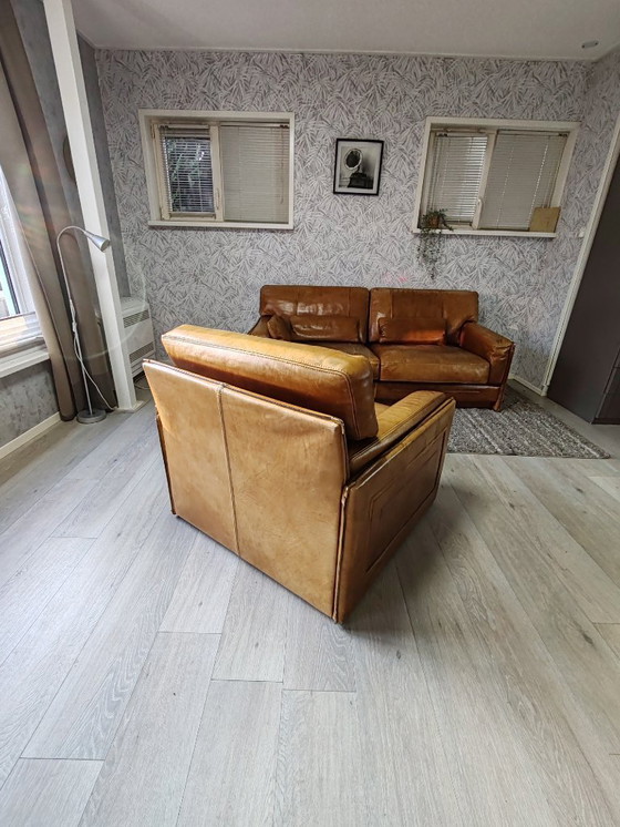 Image 1 of Ensemble canapé et fauteuil en cuir Arcon de Marco Milisich pour Baxter