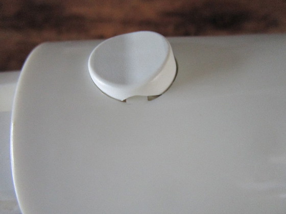 Image 1 of Lampe à douille rétro en métal blanc, massive.