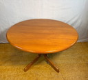 Mid Century Retro Teak Round Dining Table Danish, Circa 1960  A stylish mid century modern round teak dining table, Danish made 