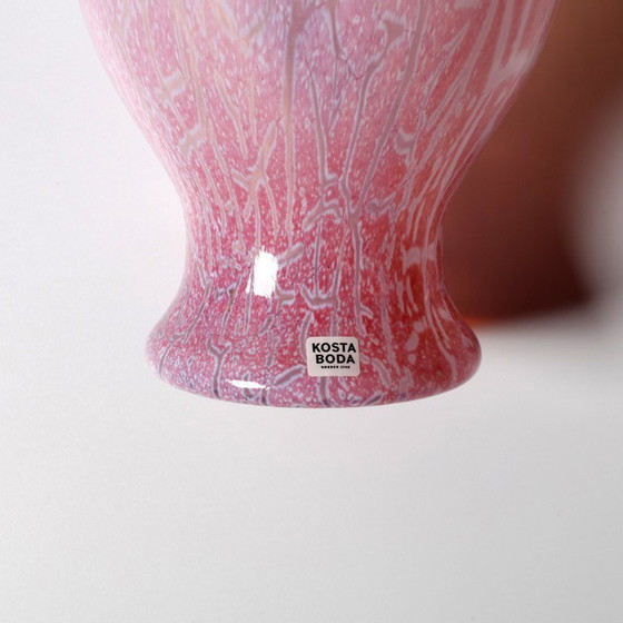 Image 1 of Mid-Century Kosta Boda Pink Glass Vase - Ulrica Hydman Vallien Scandinavian Design / 1970s