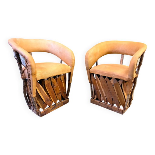 Coppia di sedie Equipale messicane, anni '70 – fauteuils, Wood