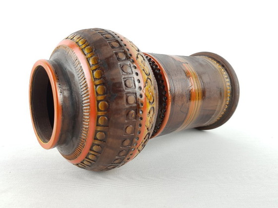 Image 1 of Vaso vintage di metà secolo in ceramica Bitossi "Mezza Chiave", smalto Tramonto di Aldo Londi, Italia, 1960