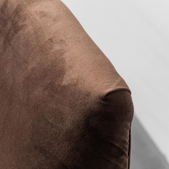 Image 1 of DIVANO A 3 POSTI IN VELLUTO MARRONE GIGI RADICE MINOTTI 1950S VINTAGE MODERN