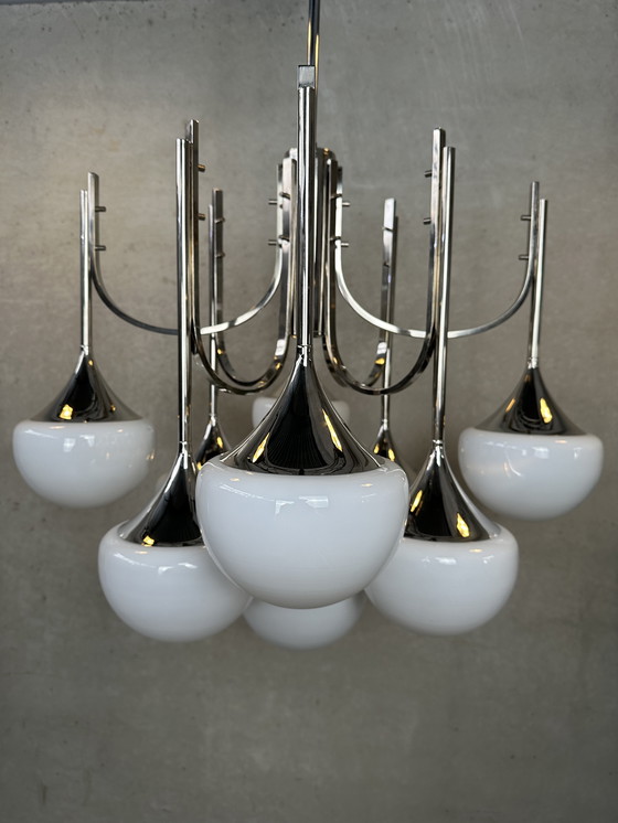 Image 1 of Vintage ‘trumpet chandelier’ - Boulanger