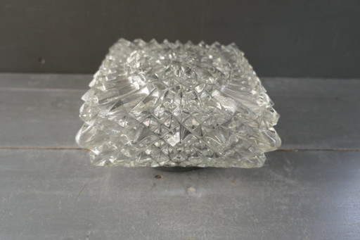 Vintage Glas Deckenleuchte / Wandlampe Pressglas Blume