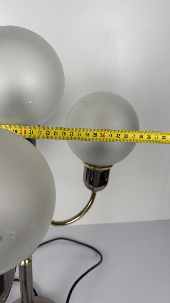 Image 1 of Lampe boule vintage originale en laiton, modèle Lengefeld