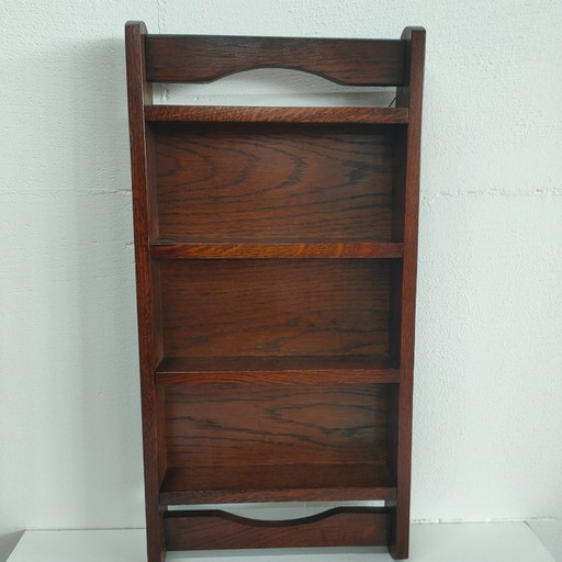 Vintage (probably antique) wooden spice rack (with hanging hooks)
