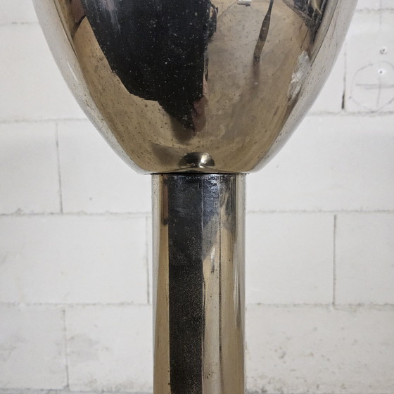 Image 1 of Art Deco Standing Silver-Colored Wine Cooler / Champagne Cooler (Nickel-Plated) / Champagne Holder