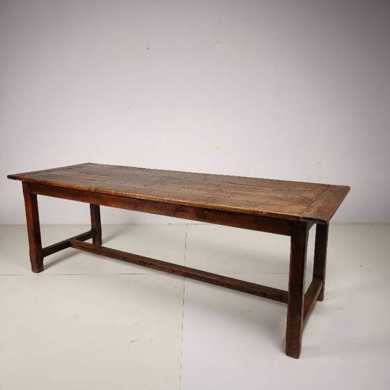 Image 1 of Table de ferme française en chêne, XIXe siècle