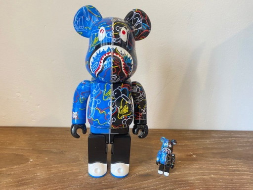 Bearbrick BAPE play camo shark blue 400% MEDICOM toys