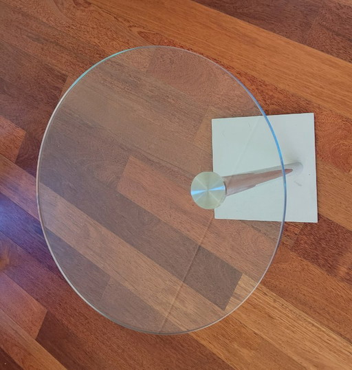 2 Glass round side tables made of glass