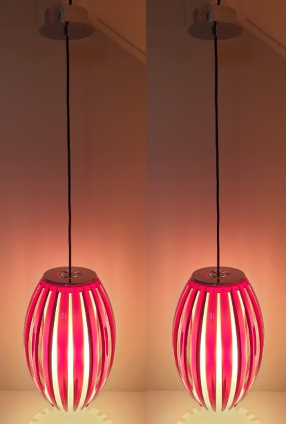 Image 1 of 2 x Herstal Pulz Tentakel XL Pendelleuchten rot