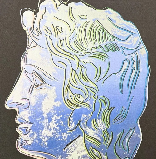 1986 Carnegie Museum of Art After Andy Warhol "Alexander the Great Blue With Beige" Lithograph