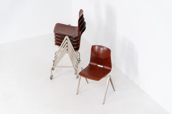 Image 1 of Juego de 6 sillas de comedor industriales “S22” de Elmar Flototto para Pagholz (Alemania, años 60).