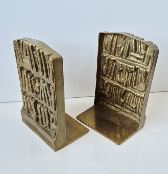 2 sujetalibros antiguos de latón con forma de "libros" – Objetos decorativos, Brass (photo 9 of 9)