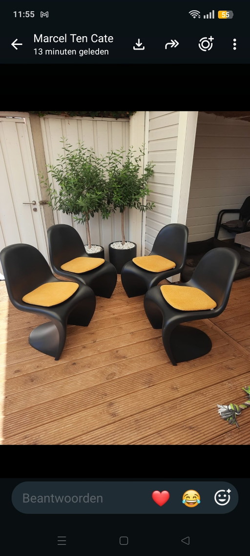 4x Verner Panton Chairs – eetkamerstoelen, Plastic
