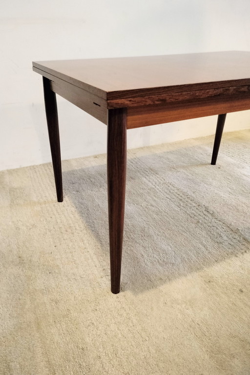 Mesa de comedor extensible vintage de palisandro, Lübke